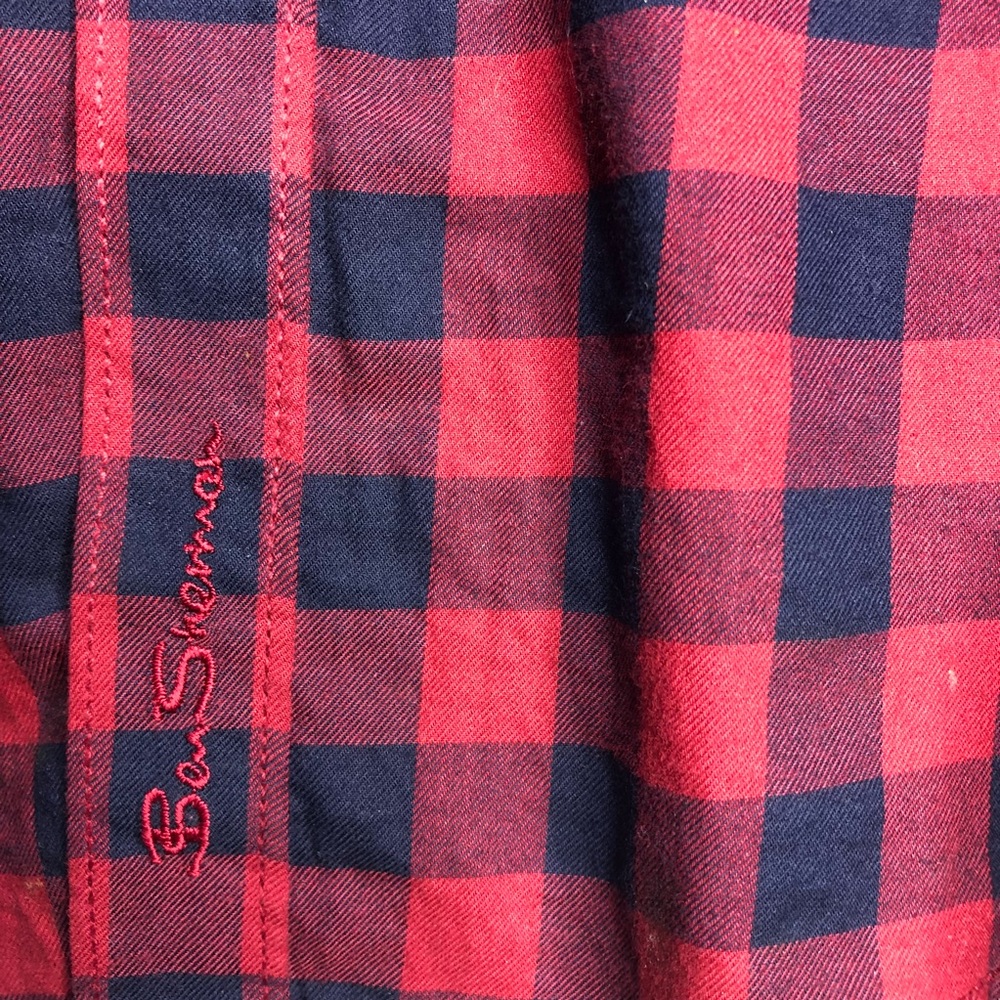 Red Checkered Ben Sherman Preloved Button Down - image 6